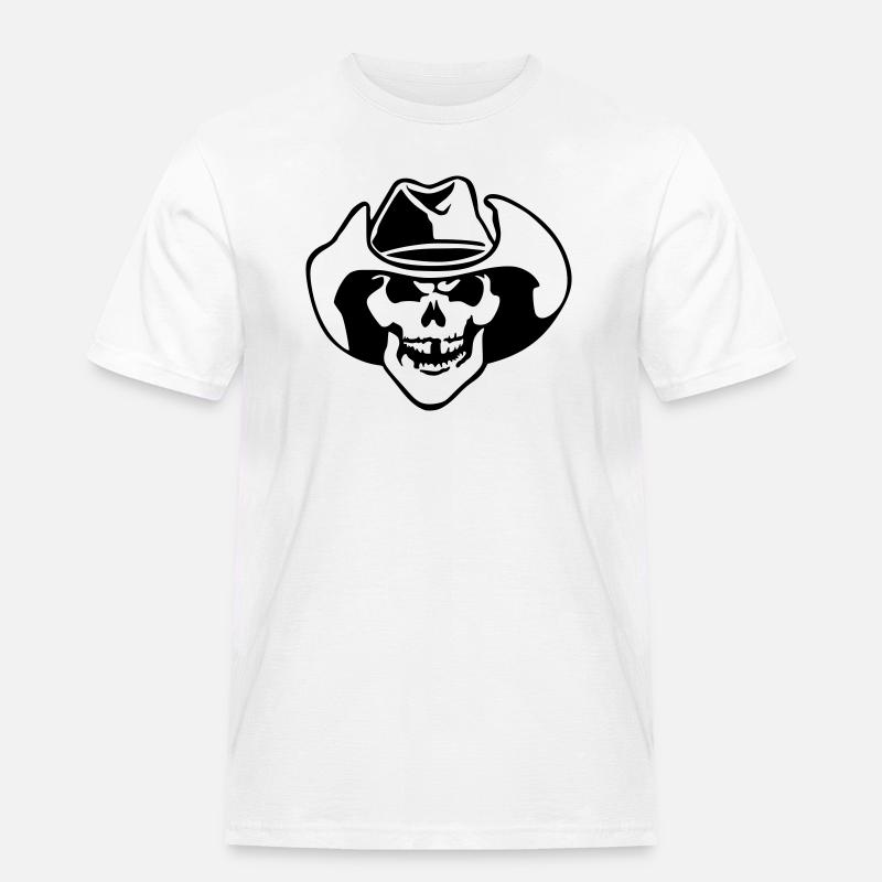 bone head / Knochenkopf - Männer Workwear T-Shirt - Weiß