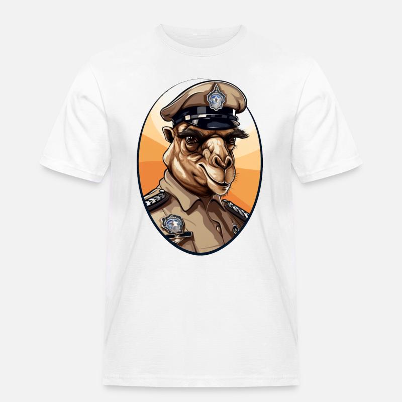 Kamel Polizei - Männer Workwear T-Shirt - Weiß