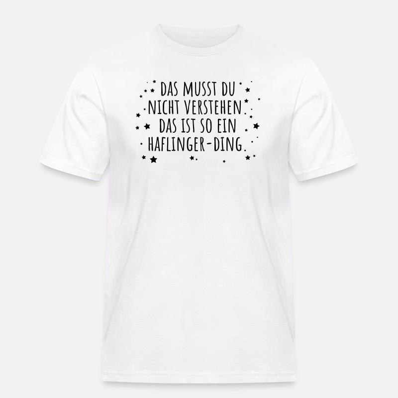Haflinger-Ding - Männer Workwear T-Shirt - Weiß