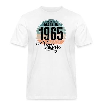 Millésime Fabriqué en 1965 Année de naissance 1965 Anniversaire - T-shirt Workwear homme - blanc - Devant - AI Model Male 185 dark (185cm)