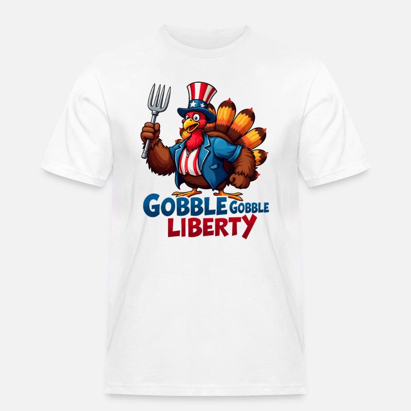 Gobble Gobble Liberty - Men's Workwear T-Shirt - white