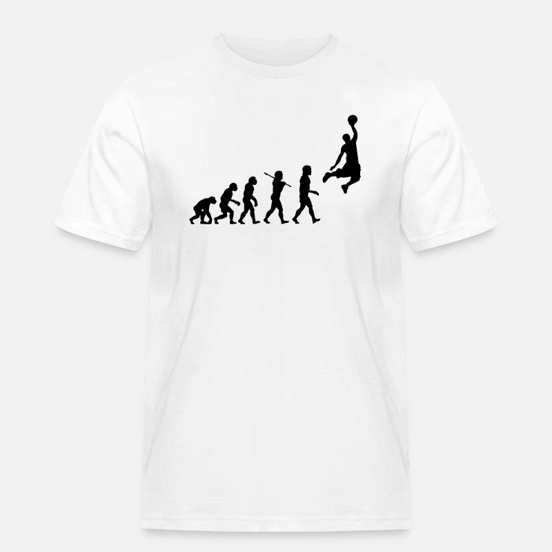 Basketball Dunk Evolution - Männer Workwear T-Shirt - Weiß