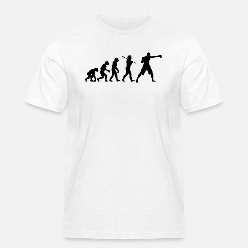 Boxing Evolution - Männer Workwear T-Shirt - Weiß