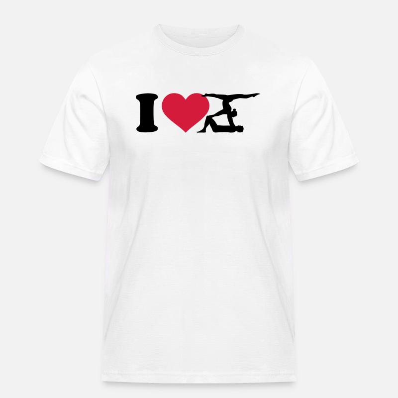 Akrobatik - Männer Workwear T-Shirt - Weiß