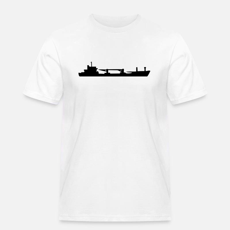 Frachtschiff, Cargo Ship - Männer Workwear T-Shirt - Weiß