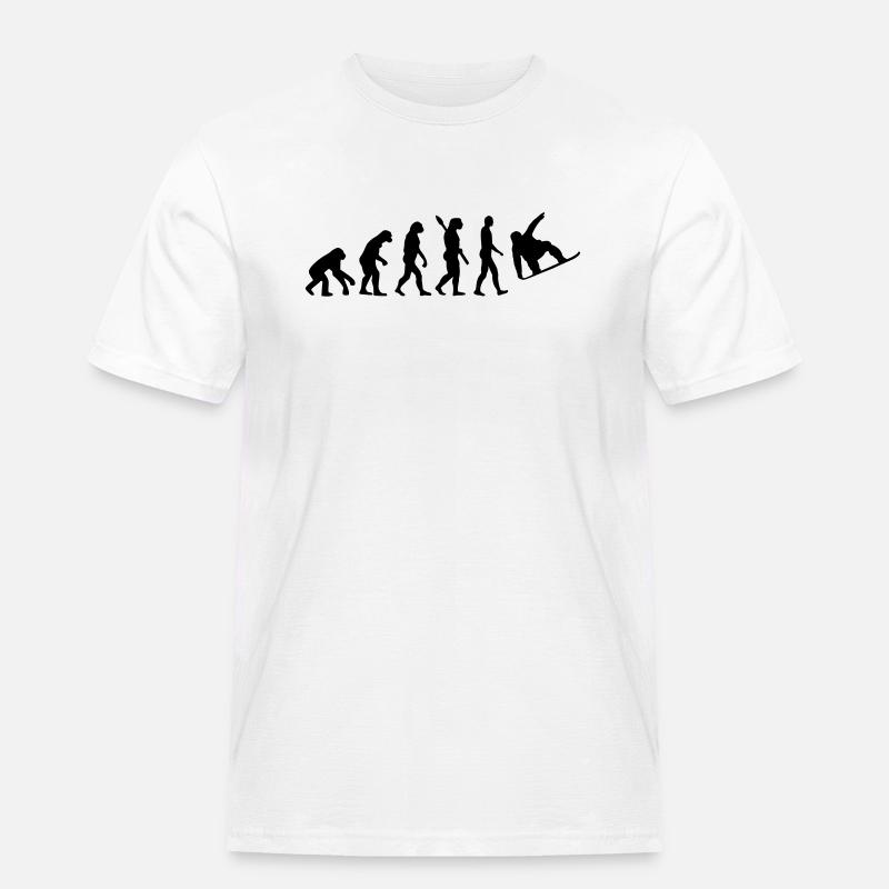 Evolution Snowboard - Männer Workwear T-Shirt - Weiß