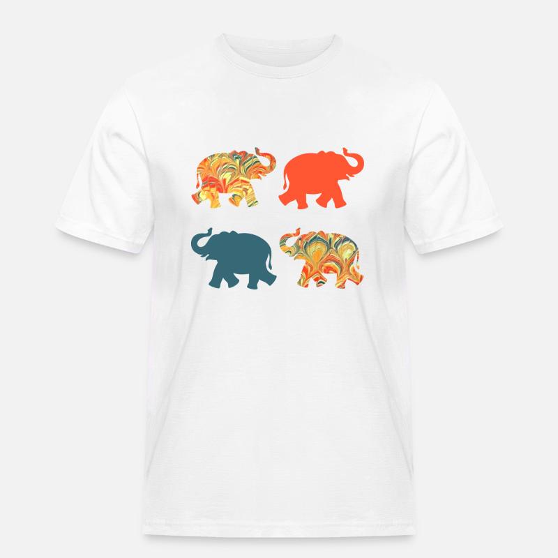 elefanten e 259 - Männer Workwear T-Shirt - Weiß