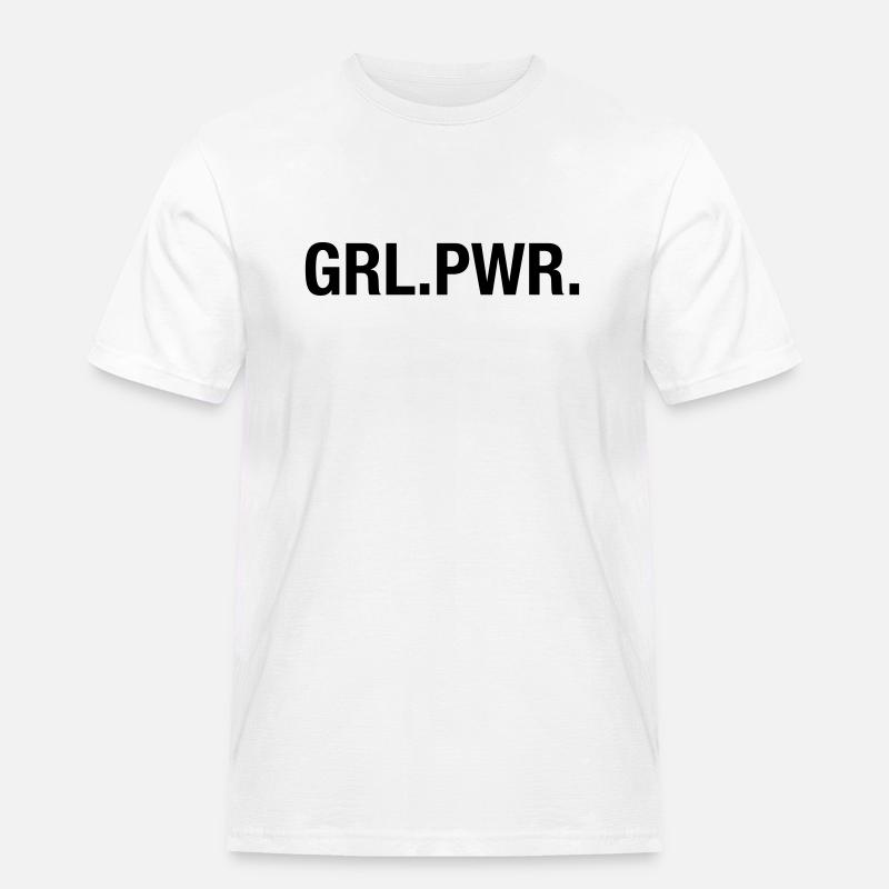 GRL.PWR. - Männer Workwear T-Shirt - Weiß