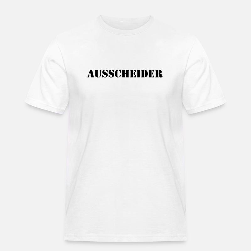 ausscheider - Männer Workwear T-Shirt - Weiß