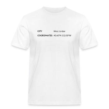 les coordonnées de West Jordan, Utah, États-Unis - T-shirt Workwear homme - blanc - Devant - AI Model Male 185 dark (185cm)