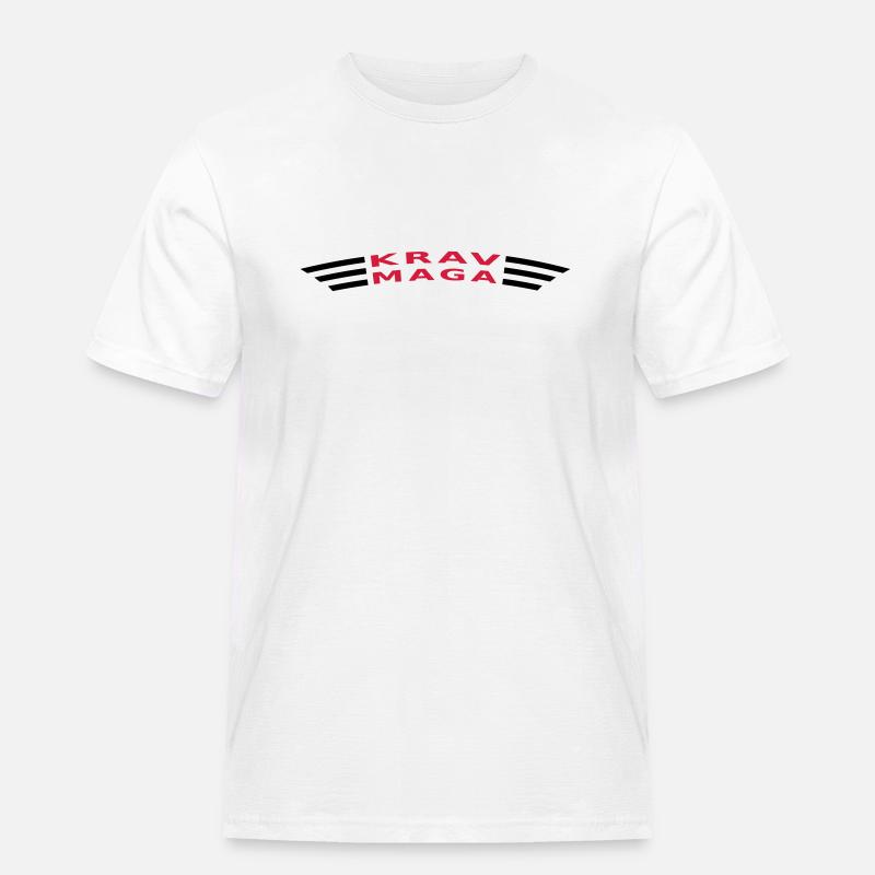 KRAV MAGA curved - Männer Workwear T-Shirt - Weiß