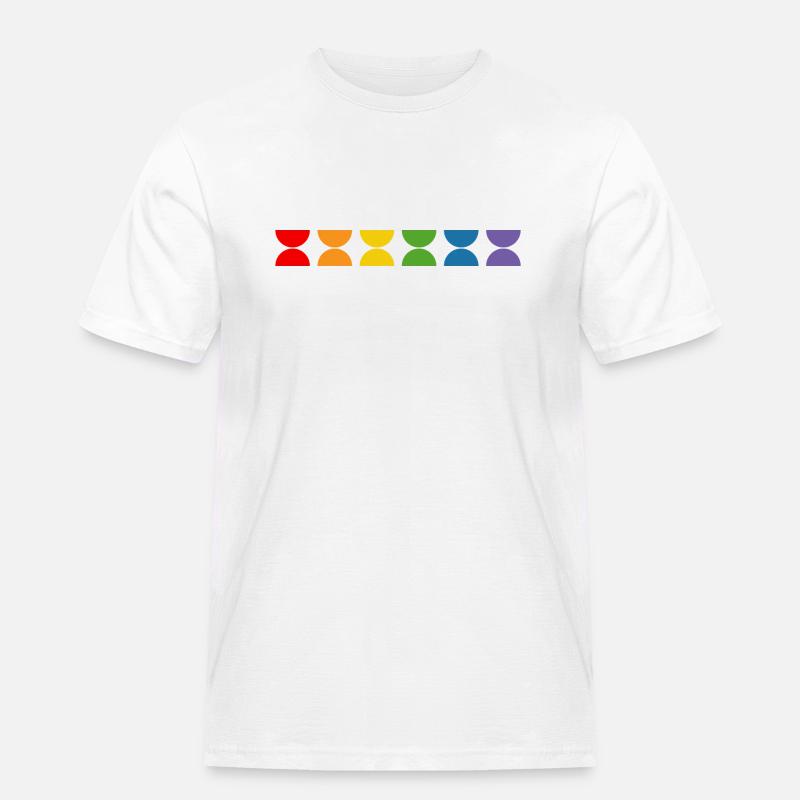 Tęczowa koszula fun - Męska koszulka robocza - biały