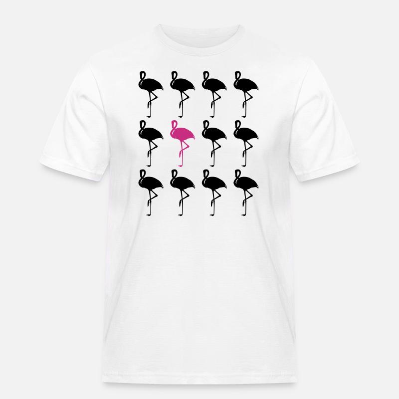 FLAMINGO MULTI - Men's Workwear T-Shirt - white