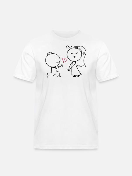 ehepaar_antrag_002 - Männer Workwear T-Shirt - Weiß