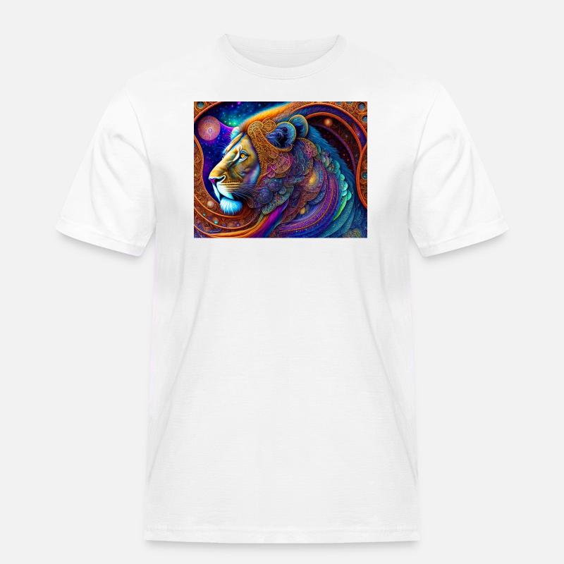 Löwe - Männer Workwear T-Shirt - Weiß
