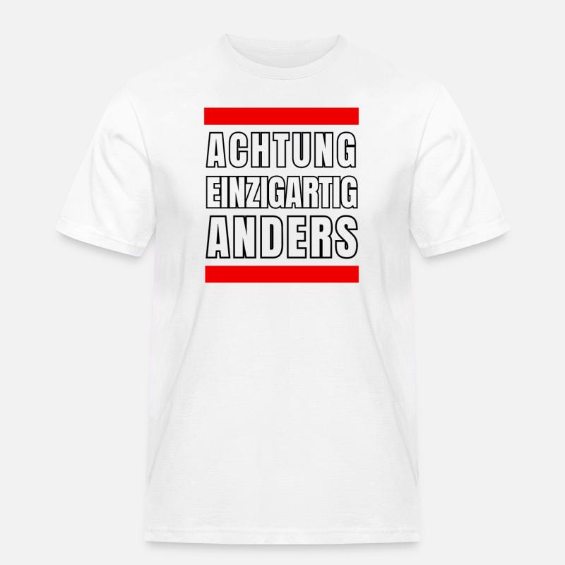 Einzigartig Anders - Männer Workwear T-Shirt - Weiß