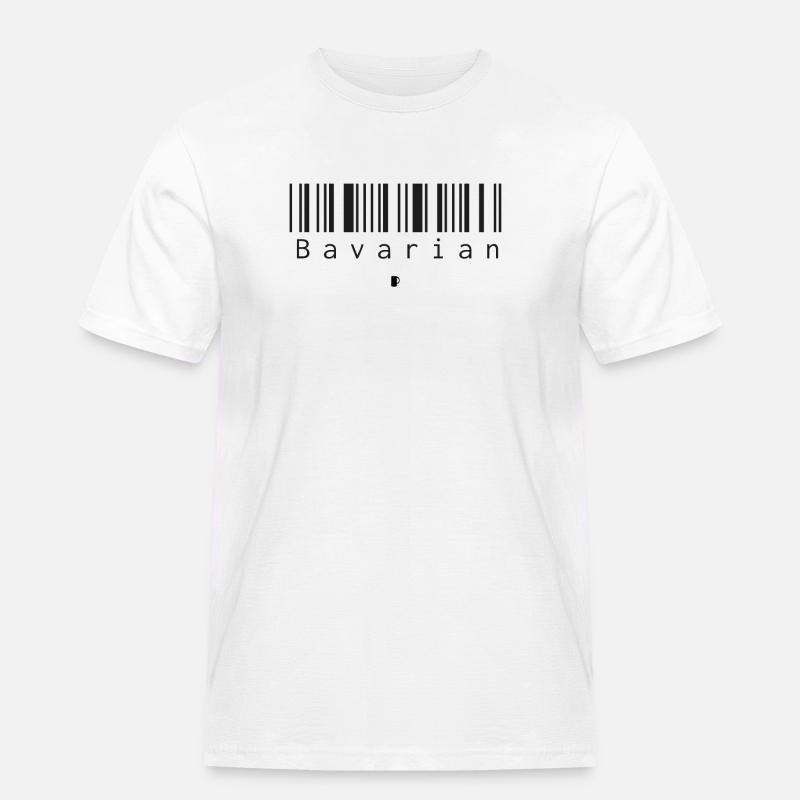 Bavarian Barcode - Männer Workwear T-Shirt - Weiß