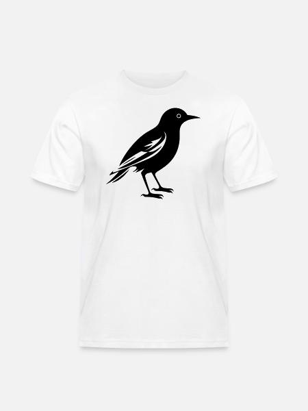 Vogel - Männer Workwear T-Shirt - Weiß