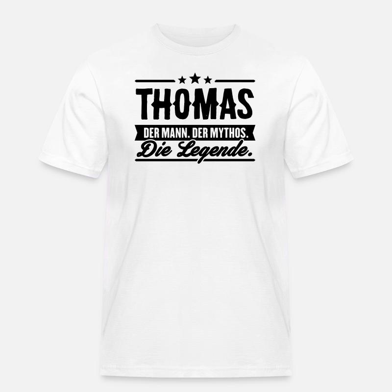 Mann Mythos Legende Thomas - Männer Workwear T-Shirt - Weiß