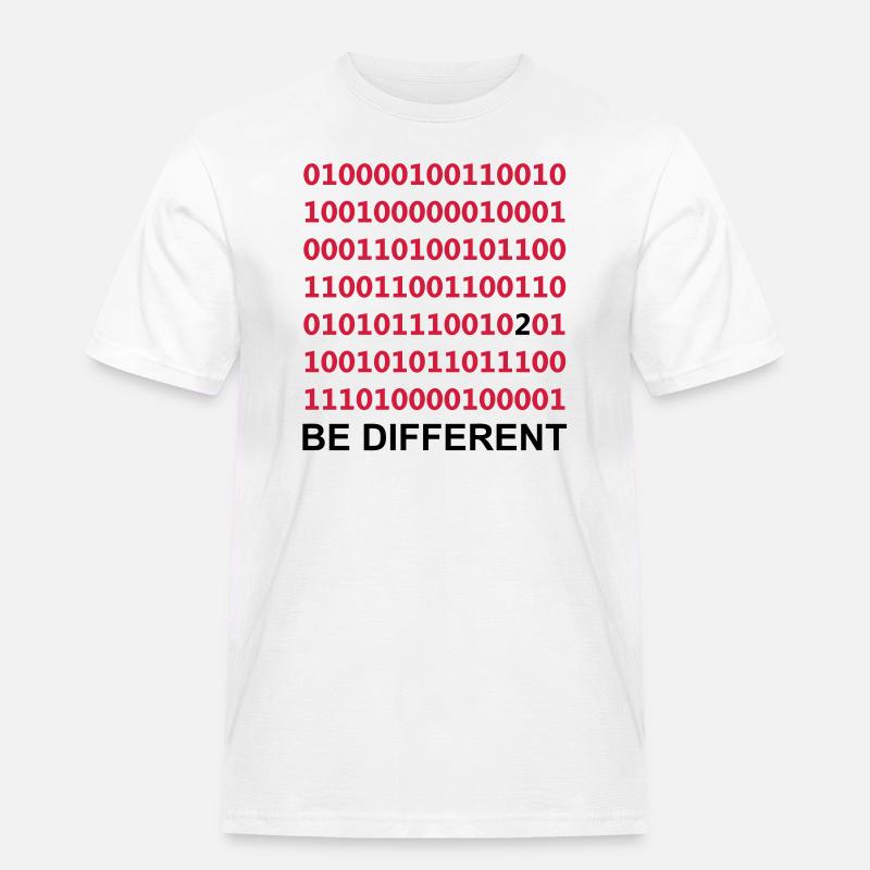 Be Different - Binär - Digital - Männer Workwear T-Shirt - Weiß