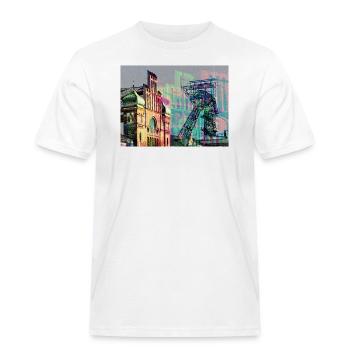 Patrimoine industriel dans la région de la Ruhr, houillère, exploitation minière - T-shirt Workwear homme - blanc - Devant - AI Model Male 185 dark (185cm)