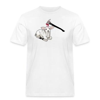 Animal welfare Sheep Easter Lamb Meat consumption - Men's Workwear T-Shirt - white - Front - AI Model Male 185 dark (185cm)