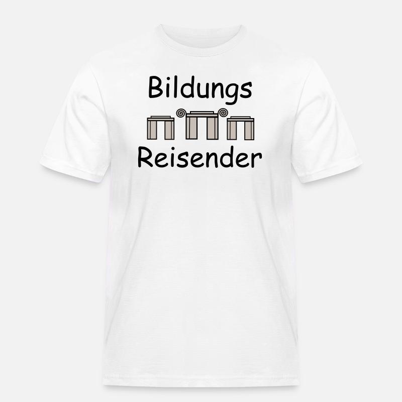 Bildungsreisender - Männer Workwear T-Shirt - Weiß