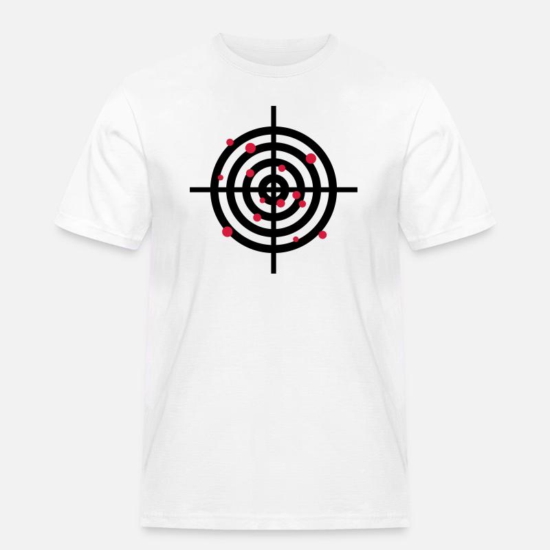 zielscheibe_mit_einschussloechern_2c - Männer Workwear T-Shirt - Weiß