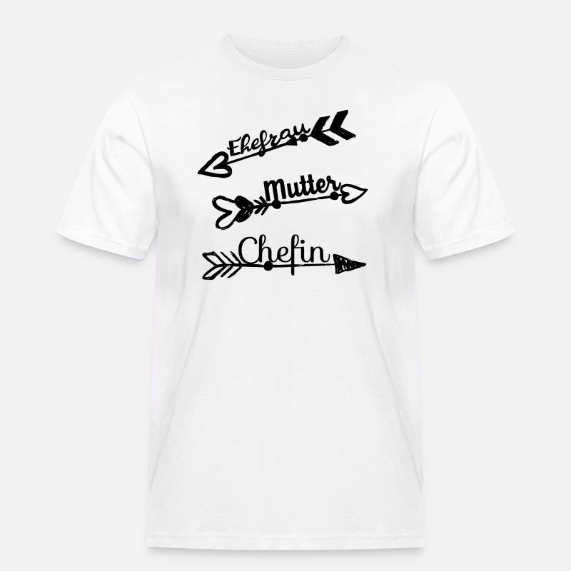 Ehefrau Mutter Chefin - Männer Workwear T-Shirt - Weiß