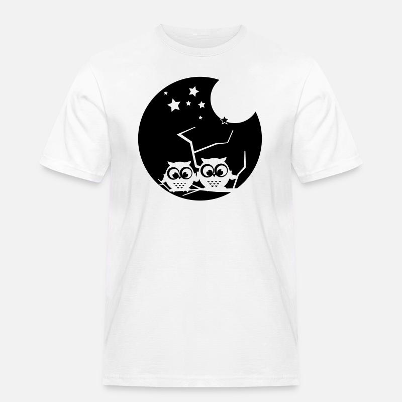 2 verträumte eulen - Männer Workwear T-Shirt - Weiß