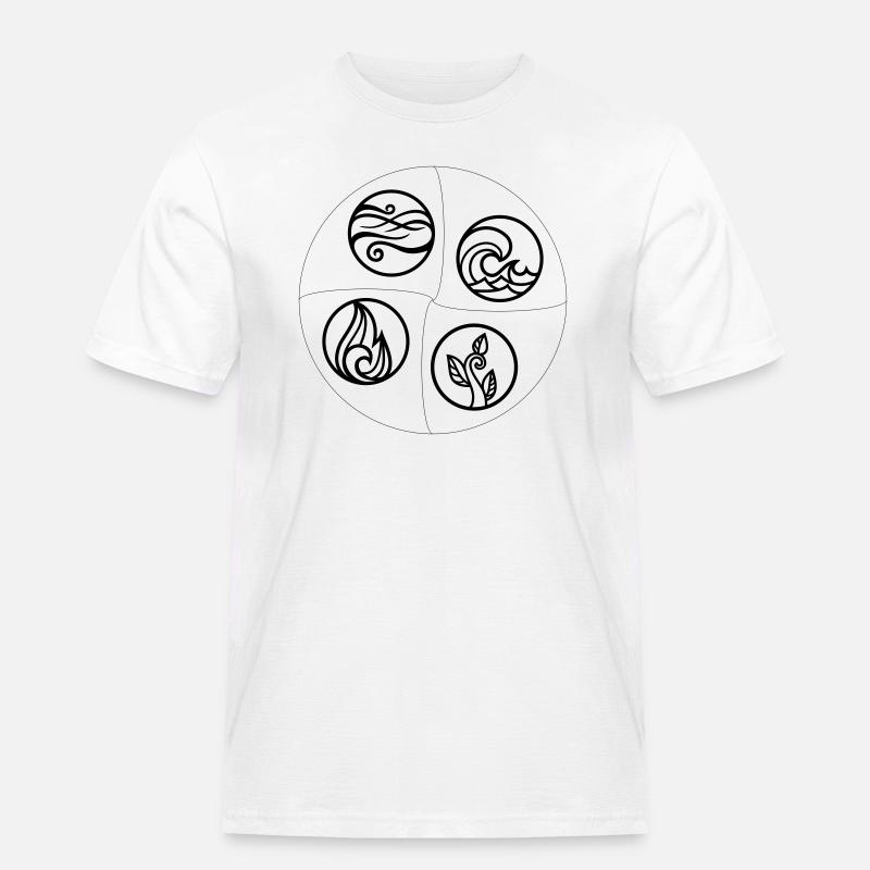 4 Elemente - Männer Workwear T-Shirt - Weiß