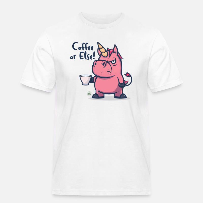 Kaffee hin oder her! - Männer Workwear T-Shirt - Weiß