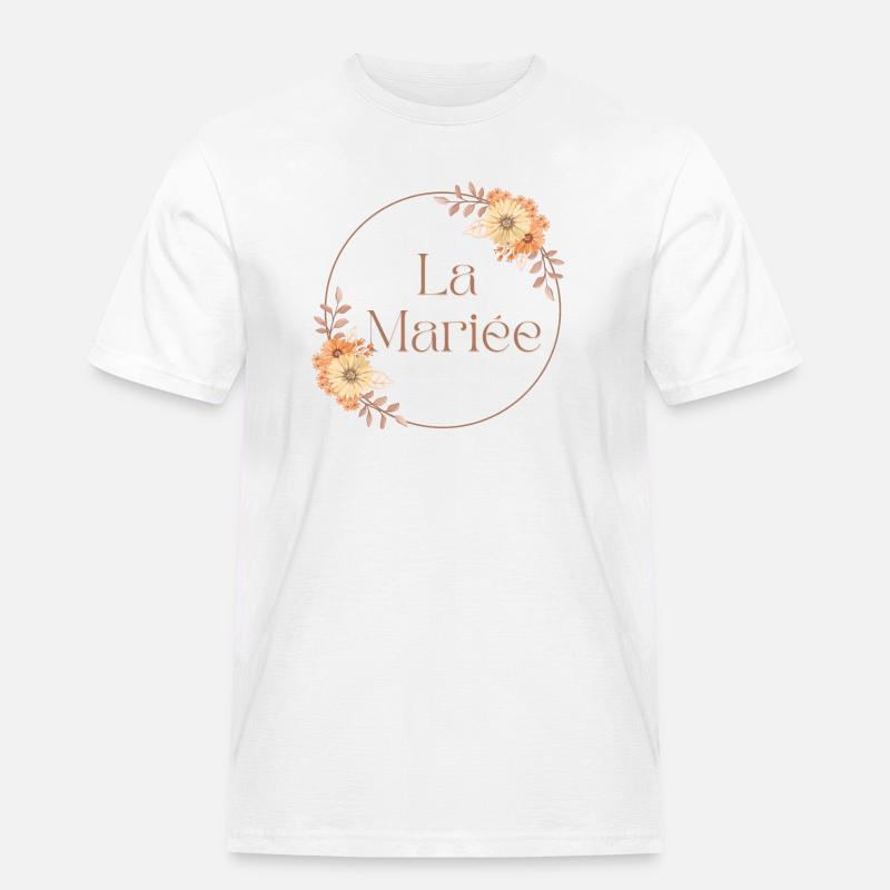 Die Blumenbraut - Braut Geschenkidee - Männer Workwear T-Shirt - Weiß