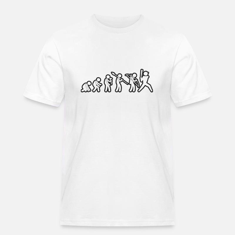 Evolution Baseballer White Grunge - Männer Workwear T-Shirt - Weiß