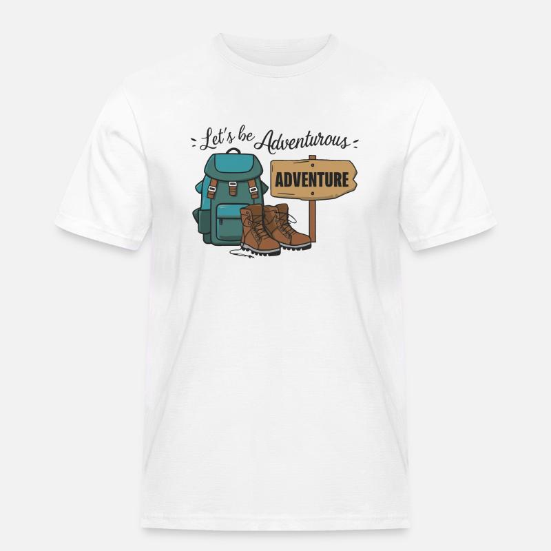 Lass uns abenteuerlich sein. - Männer Workwear T-Shirt - Weiß