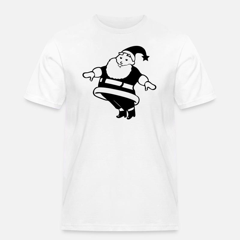 Weihnachtsmann Comic - Männer Workwear T-Shirt - Weiß