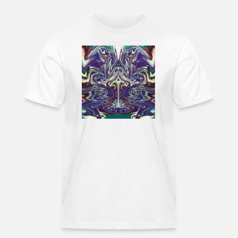Abstrakte mit ein Stier Muster - Männer Workwear T-Shirt - Weiß