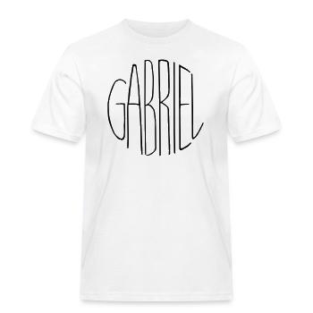 Gabriel - Männer Workwear T-Shirt - Weiß - Vorne - AI Model Male 185 dark (185cm)