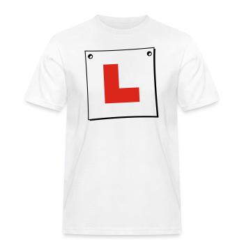 Learner Plate - Men's Workwear T-Shirt - white - Front - AI Model Male 185 dark (185cm)