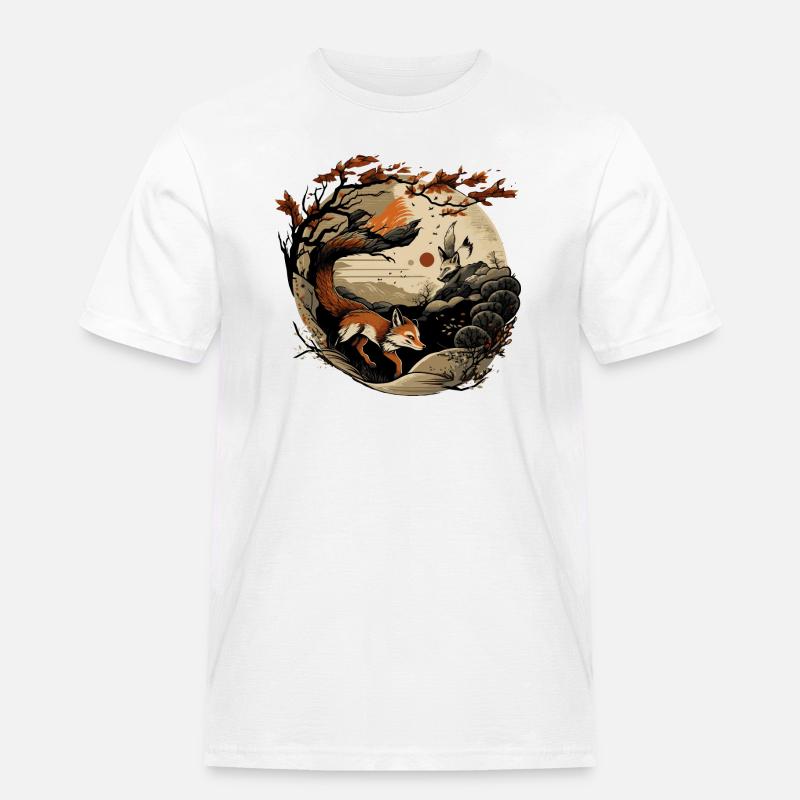 Fuchs 6 - Männer Workwear T-Shirt - Weiß
