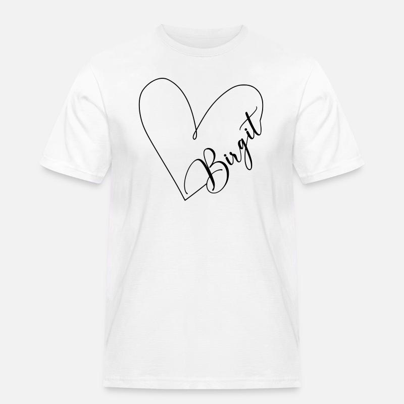 Birgit Name Herzlinie - Men's Workwear T-Shirt - white