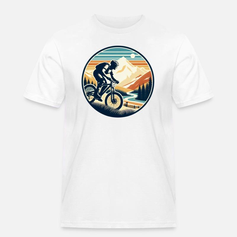 Mountainbiker - Männer Workwear T-Shirt - Weiß