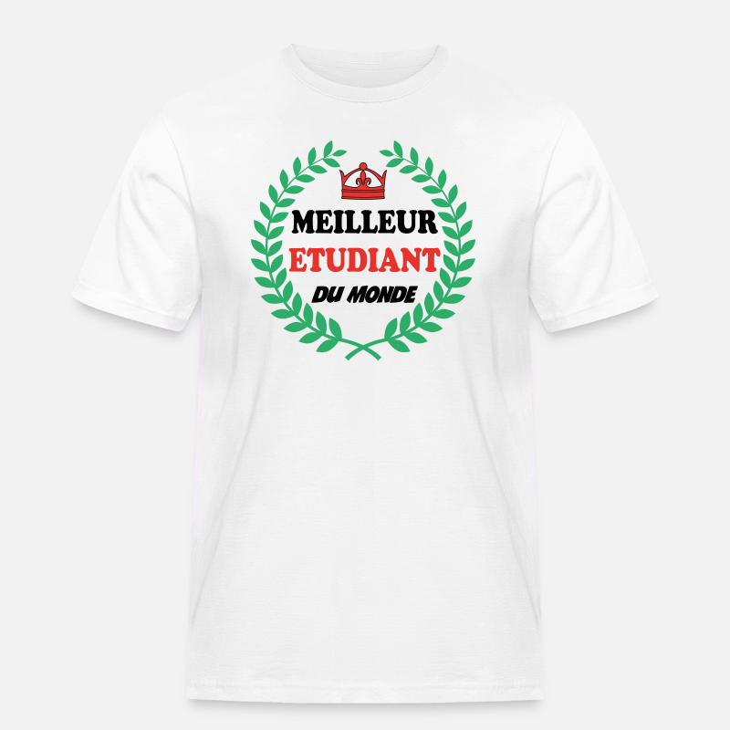 BESTER STUDENT DER WELT - Männer Workwear T-Shirt - Weiß
