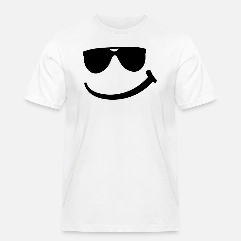 cool_smily_f1 - Männer Workwear T-Shirt - Weiß