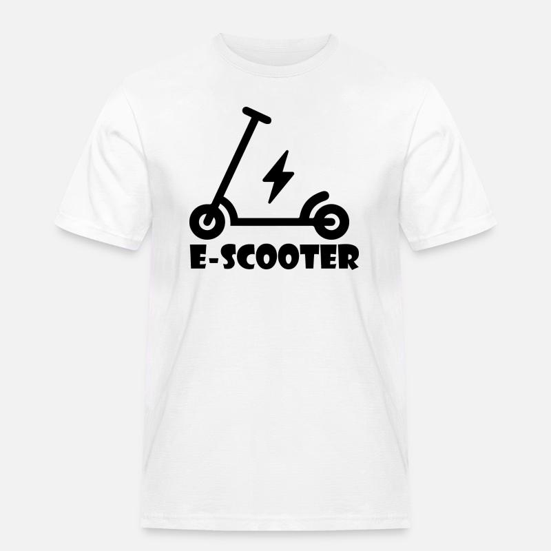 E-Scooter Roller Scooter - Männer Workwear T-Shirt - Weiß