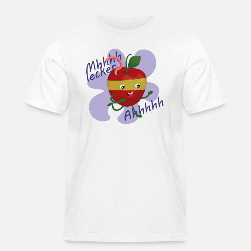 Apfel wird gebissen - Männer Workwear T-Shirt - Weiß