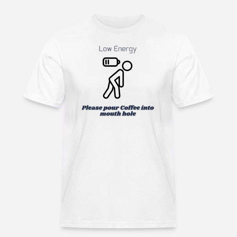 Bitte gib mir Kaffee - Männer Workwear T-Shirt - Weiß