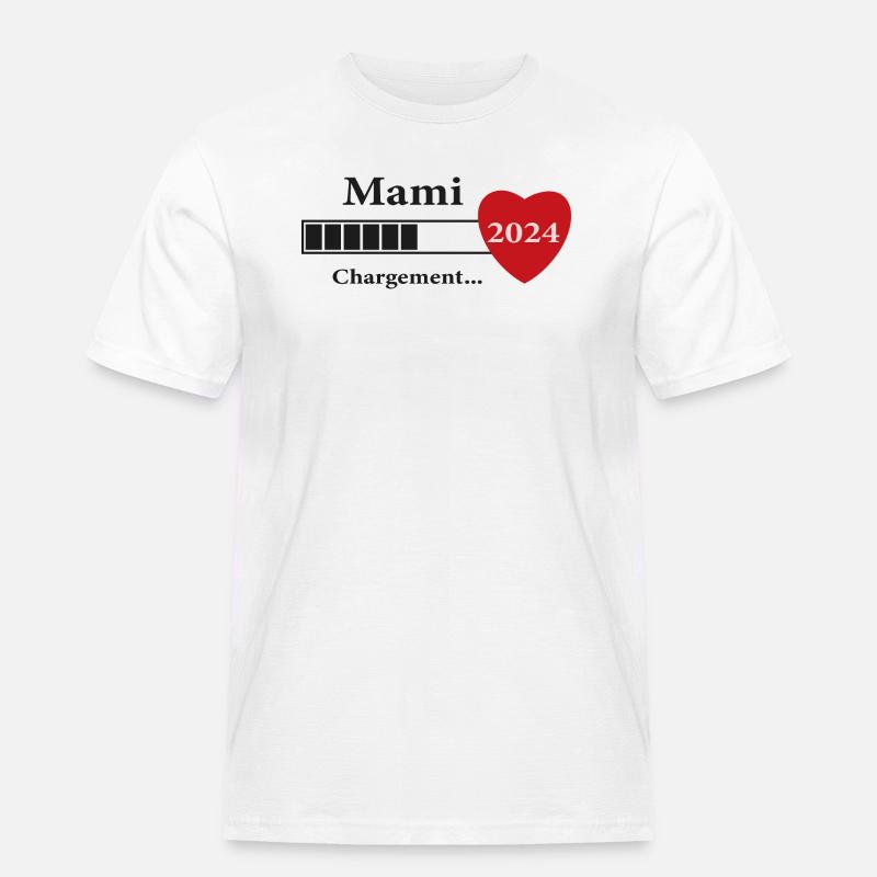 Mami - Future Mami Loading - Männer Workwear T-Shirt - Weiß