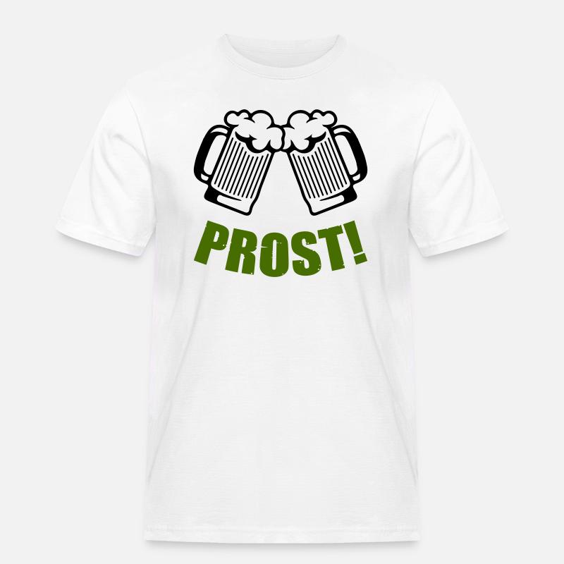 bier prost - Männer Workwear T-Shirt - Weiß