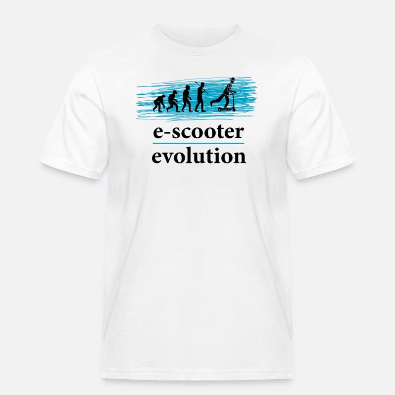 E-Scooter E-Roller Scooter - Männer Workwear T-Shirt - Weiß